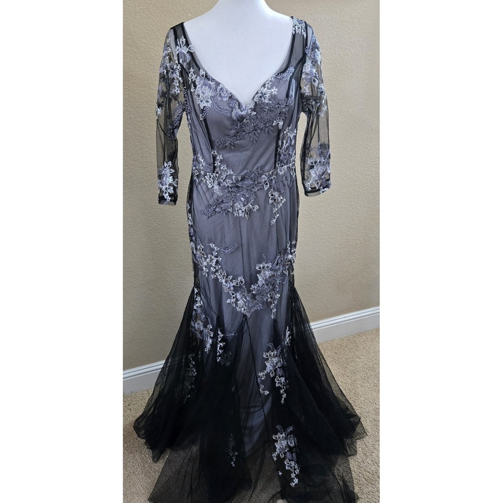 Sequin Mesh Overlay Mermaid Dress Large Y2K Whimsigoth Fairy Vampira Dark Fairy‎